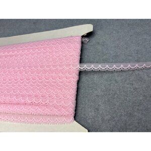 Style Pink Scalloped Lace Trim 1/2" x 4 yards VTG Sewing Crafts & Embellishment